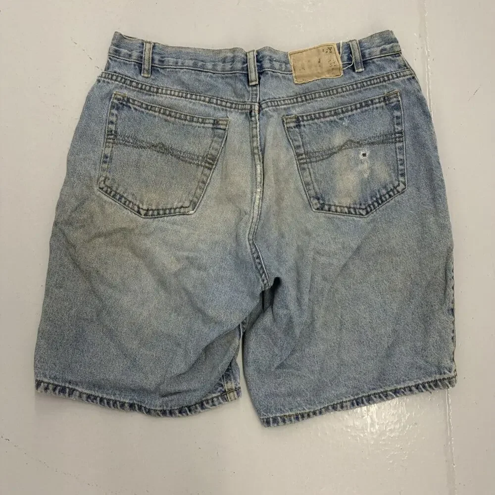 Vintage 90s Bugle Boy Blue Distressed Denim Jorts 32x9